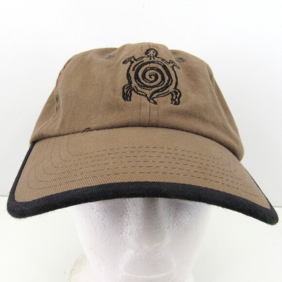 GAIA gaiasport.com Embroidered Sea Turtle Logo Men Brown Adj Strap Back Cap Hat - Picture 2 of 8